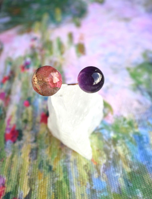 Claude Monet "Water Lilies" Adjustable Double Gemstone Ring - C1