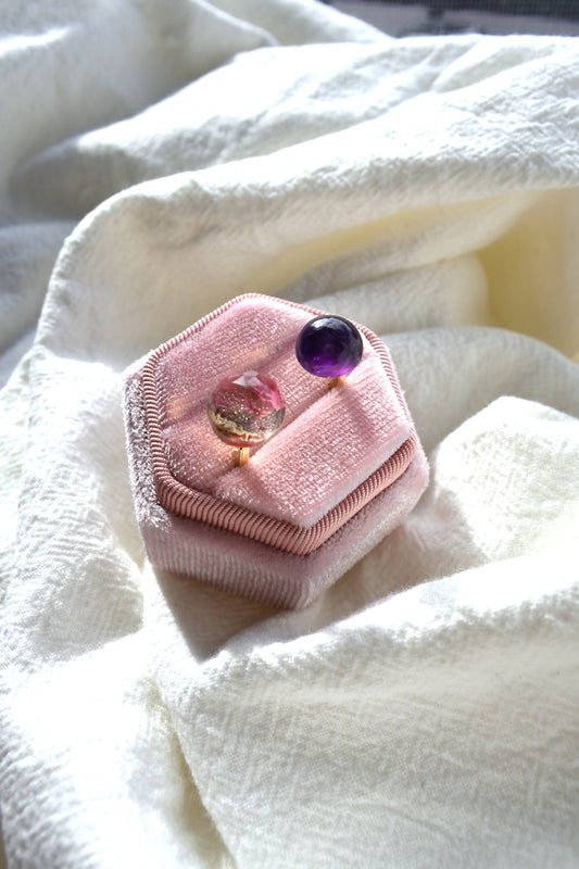 Monet’s "Water Lilies" Adjustable Double Gemstone Ring - C1