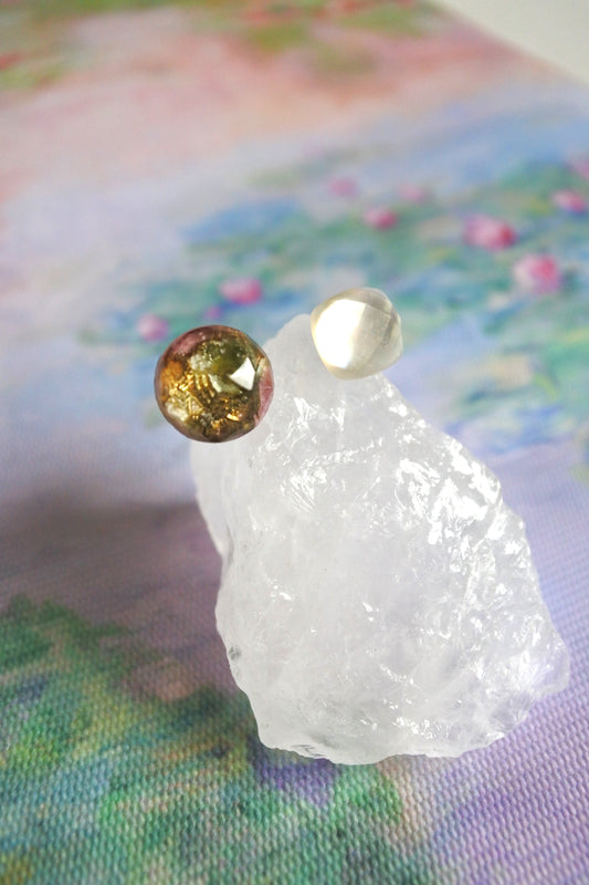 Claude Monet "Water Lilies" Adjustable Double Gemstone Ring - A1