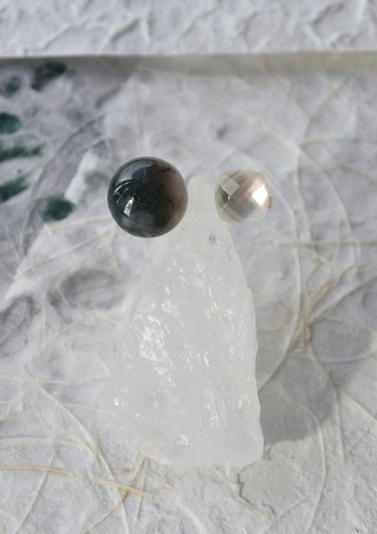 Claude Monet "Morning on the Seine near Giverny" Adjustable Double Gemstone Ring - 3