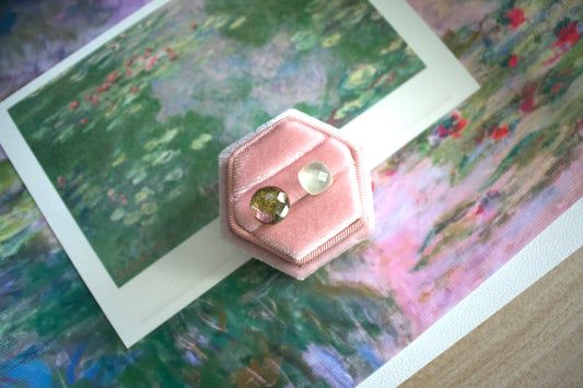 Monet’s "Water Lilies" Adjustable Double Gemstone Ring - A2