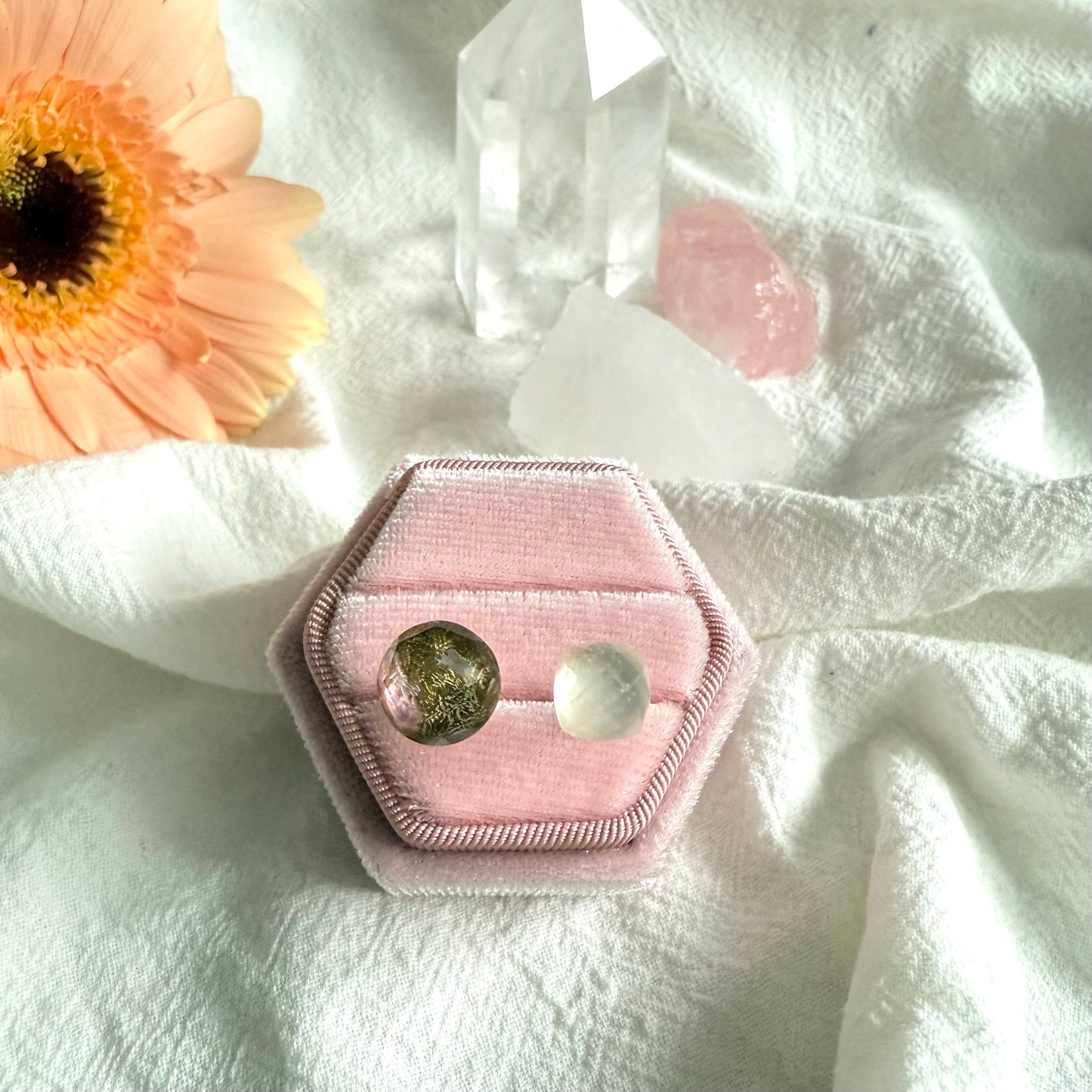 Monet’s "Water Lilies" Adjustable Double Gemstone Ring - A2