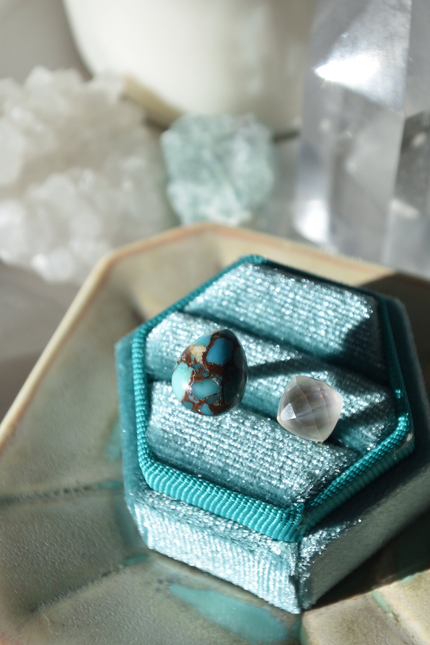 Van Gogh’s "Almond Blossoms" Adjustable Double Gemstone Ring - 1