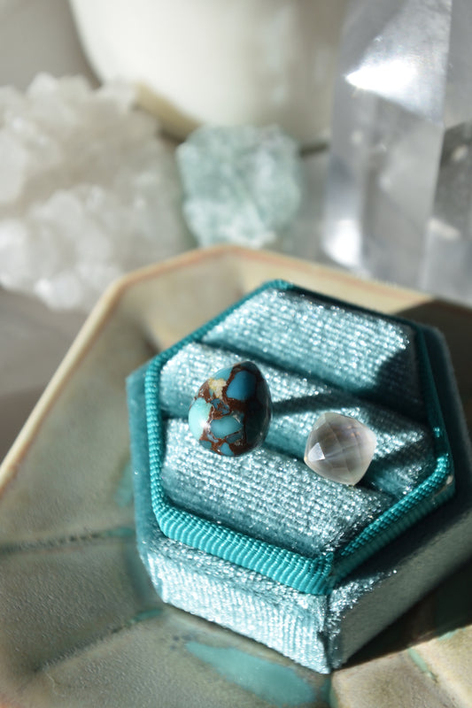 Van Gogh’s "Almond Blossoms" Adjustable Double Gemstone Ring - 1