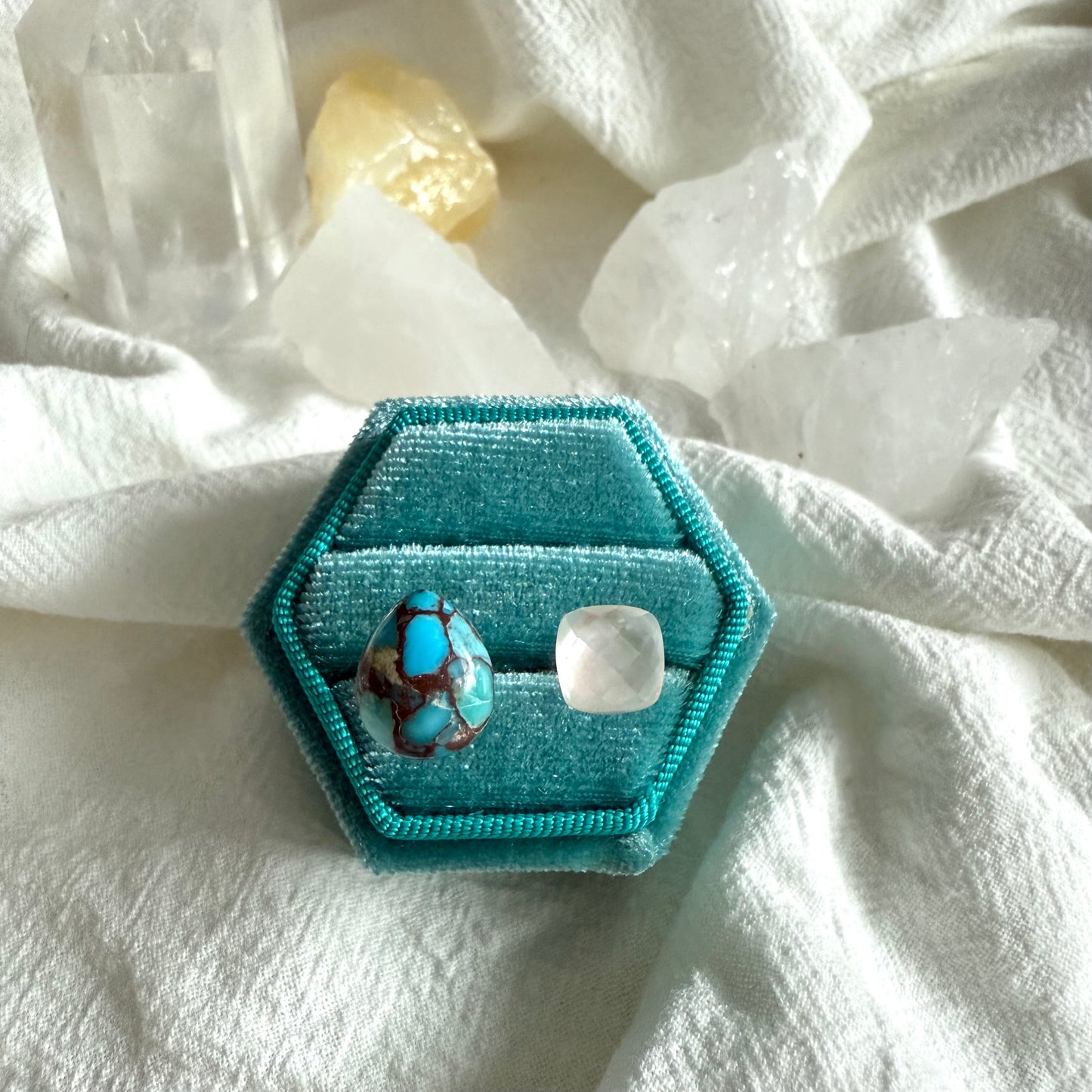 Van Gogh’s "Almond Blossoms" Adjustable Double Gemstone Ring - 1