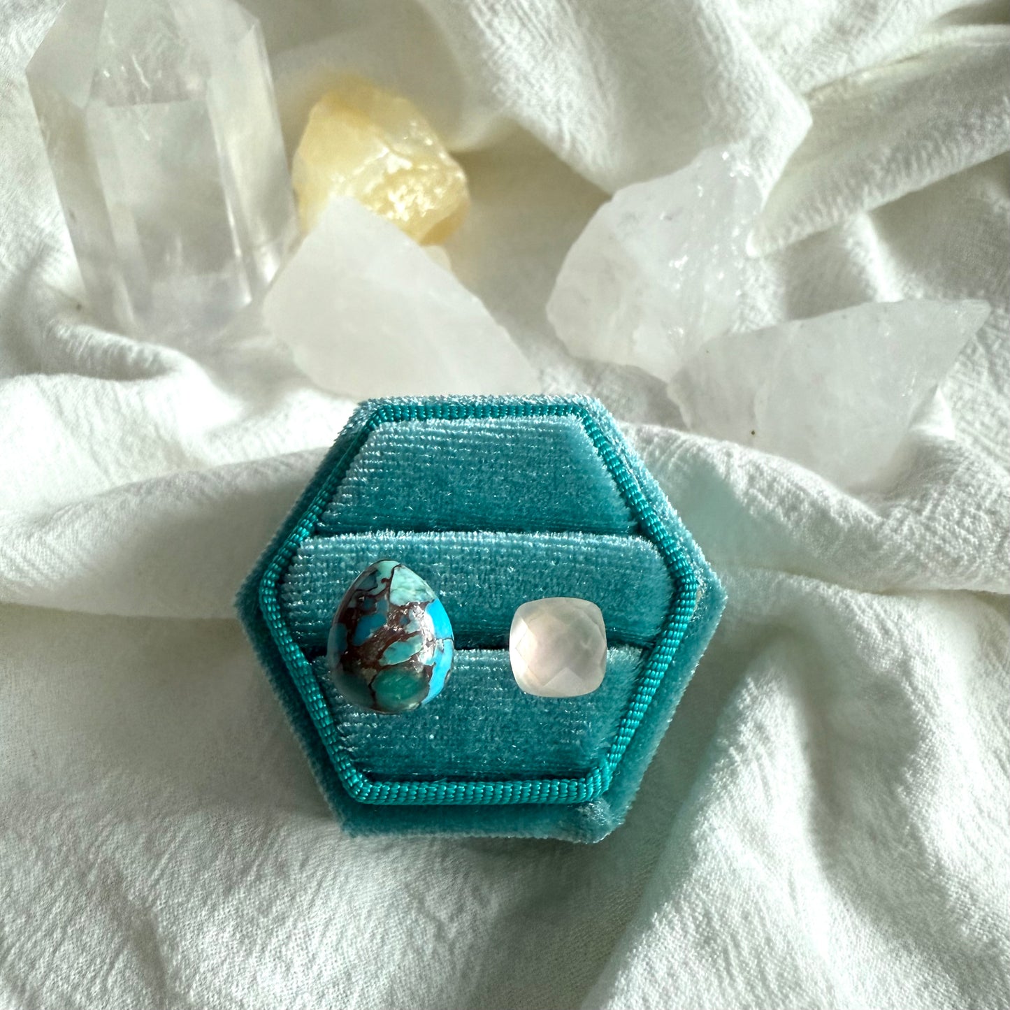 Van Gogh’s "Almond Blossoms" Adjustable Double Gemstone Ring - 2