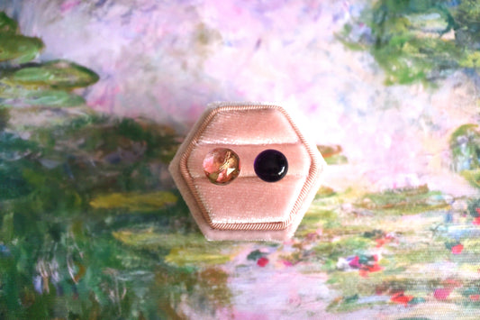 Monet’s "Water Lilies" Adjustable Double Gemstone Ring - C2