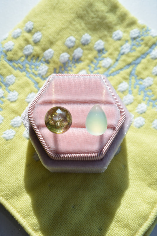 Monet’s "Water Lilies" Adjustable Double Gemstone Ring - B1