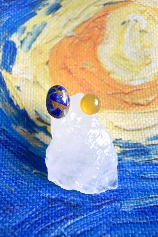 Van Gogh’s "Starry Night" Adjustable Double Gemstone Ring  - 1