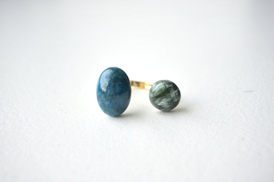 Claude Monet "Water Lilies" Adjustable Double Gemstone Rings