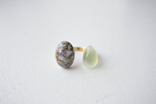 Claude Monet "Spring Bouquet" Adjustable Double Gemstone Rings