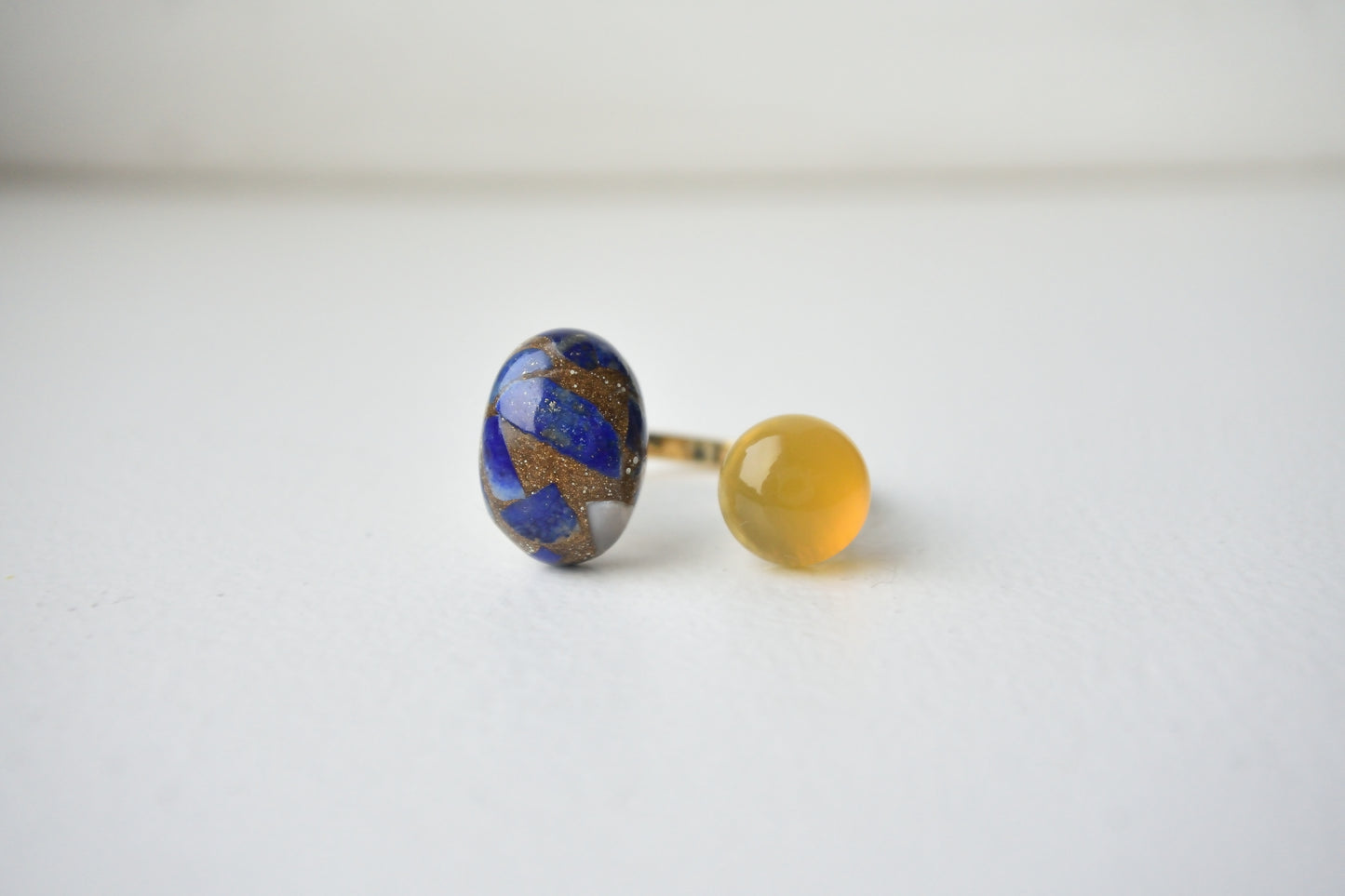 Van Gogh’s "Starry Night" Adjustable Double Gemstone Ring  - 1
