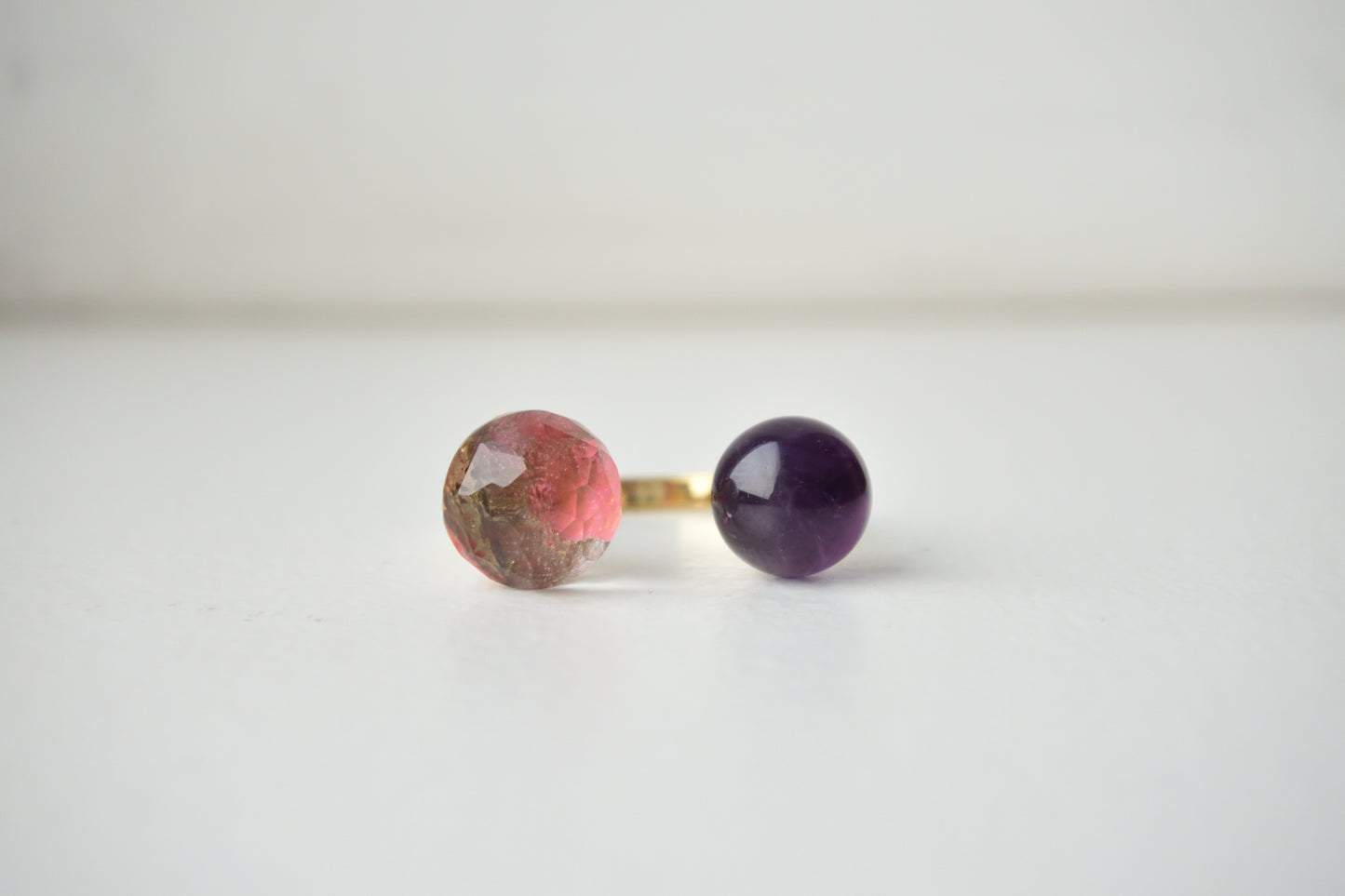 Claude Monet "Water Lilies" Adjustable Double Gemstone Ring  - C1