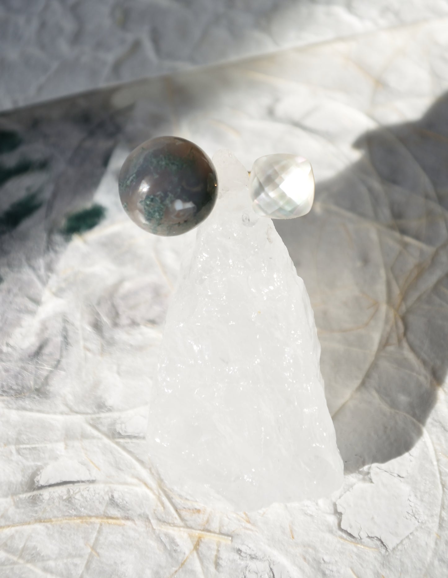 Claude Monet "Morning on the Seine near Giverny" Adjustable Double Gemstone Ring  - 2