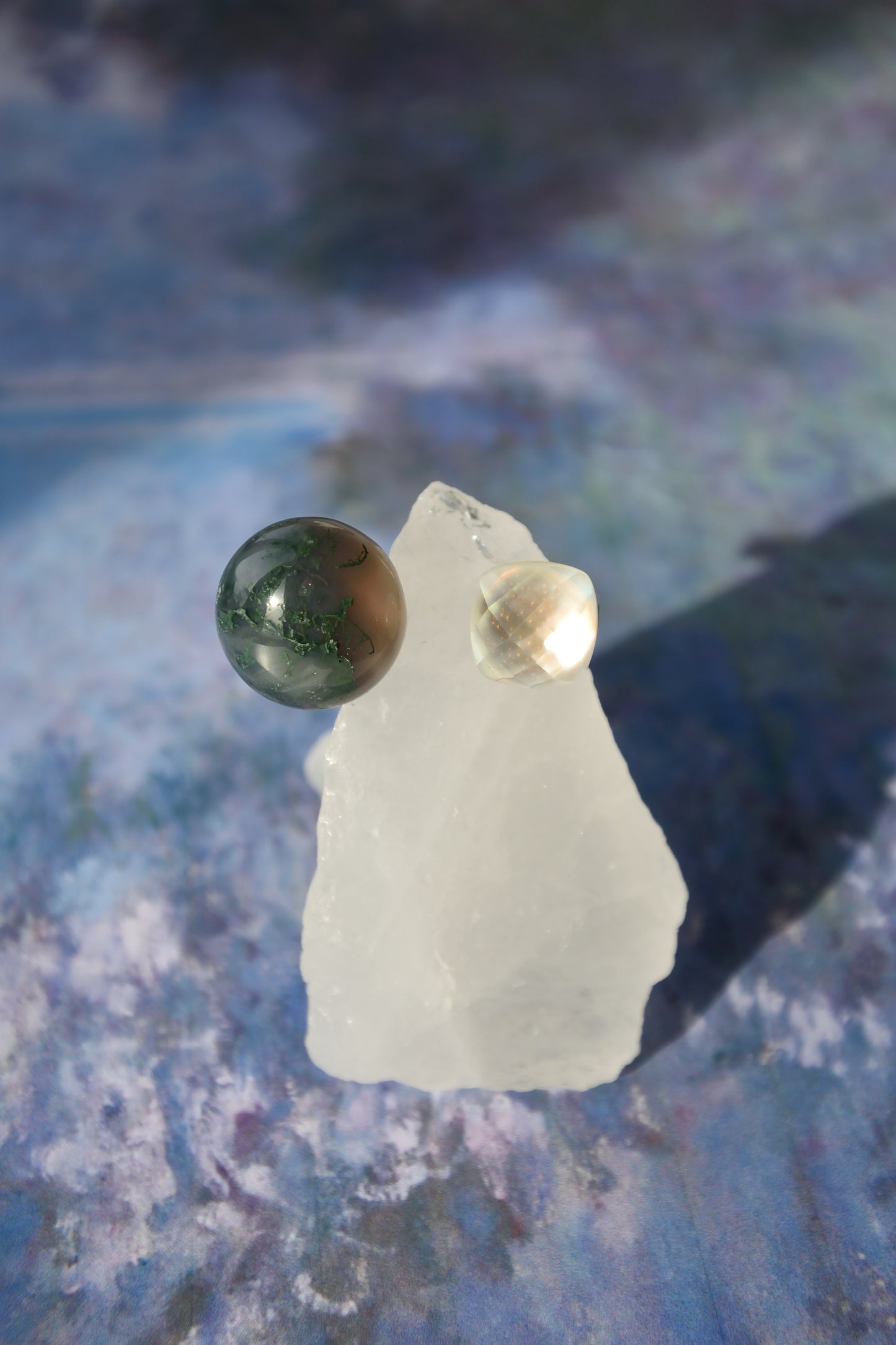 Claude Monet "Morning on the Seine near Giverny" Adjustable Double Gemstone Ring  - 3